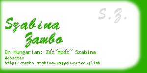 szabina zambo business card
